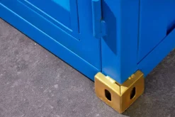 Design Aktenschrank GLOBETROTTER 180cm blau Eisen Container Upcycling Industrial
