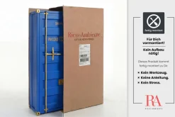 Design Aktenschrank GLOBETROTTER 180cm blau Eisen Container Upcycling Industrial