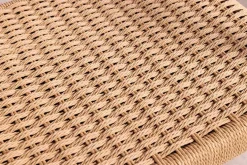 Design Armlehnen-Stuhl KENNEDY natur aus recyceltem Pinienholz mit Korbgeflecht