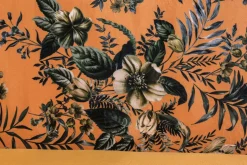 Design Bank PRÊT-À-PORTER gelb Samt florales Muster und goldene Fußkappen