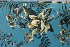 Design Bank PRÊT-À-PORTER türkis Samt florales Muster und goldene Fußkappen