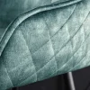 Design Barhocker EUPHORIA petrol Samt schwarze Metallbeine Barstuhl mit Lehne