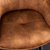 Design Barhocker EUPHORIA rost braun Samt schwarze Metallbeine Barstuhl mit Lehne
