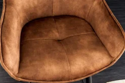Design Barhocker EUPHORIA rost braun Samt schwarze Metallbeine Barstuhl mit Lehne