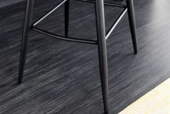 Design Barhocker EUPHORIA dunkelgrün Samt schwarze Metallbeine Barstuhl mit Lehne