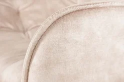 Design Barhocker MILANO champagner beige Samt Barstuhl mit Lehne Metall schwarz