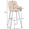 Design Barhocker MILANO senfgelb Samt Barstuhl mit Lehne Metall schwarz