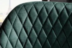 Design Barhocker PARIS petrol Samt Ziersteppung Fußkappen gold mit Armlehnen