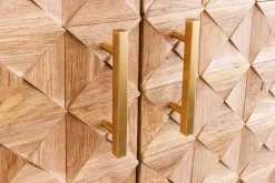 Design Barschrank BODEGA 120cm natur Pinienholz mit 3D-Front und Flaschenregal