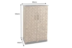 Design Barschrank BODEGA 120cm natur Pinienholz mit 3D-Front und Flaschenregal