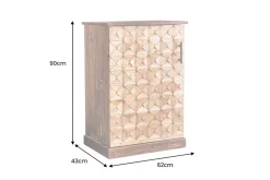 Design Barschrank BODEGA 90cm natur Pinienholz Weinregal Glashalter Schubladen