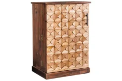 Design Barschrank BODEGA 90cm natur Pinienholz Weinregal Glashalter Schubladen