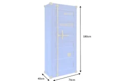 Design Barschrank Container GLOBETROTTER 180cm blau Weinregal Upcycling