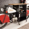 Design Bartisch EASY RIDER 230cm weiß rot schwarz Mangoholz Motorrad Upcycling