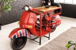 Design Bartisch SCOOTER 180cm rot Mangoholz Handarbeit Upcycling