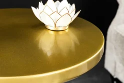 Design Beistelltisch ABSTRACT 60cm gold Metall gebürstet Patina Handarbeit rund Säulentisch