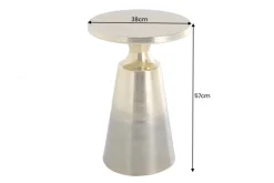 Design Beistelltisch ABSTRACT 60cm gold Metall gebürstet Patina Handarbeit rund Säulentisch