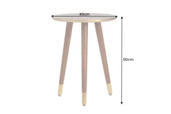 Design Beistelltisch ALCAZAR 50cm antik gold Metall Mangoholz Handarbeit rund