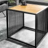 Design Beistelltisch ARCHITECTURE 40cm natur schwarz Wildeiche Metall