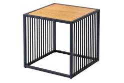 Design Beistelltisch ARCHITECTURE 40cm natur schwarz Wildeiche Metall