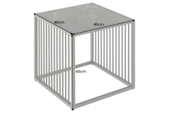 Design Beistelltisch ARCHITECTURE 40cm natur schwarz Wildeiche Metall