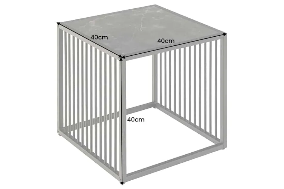 Design Beistelltisch ARCHITECTURE 40cm natur schwarz Wildeiche Metall