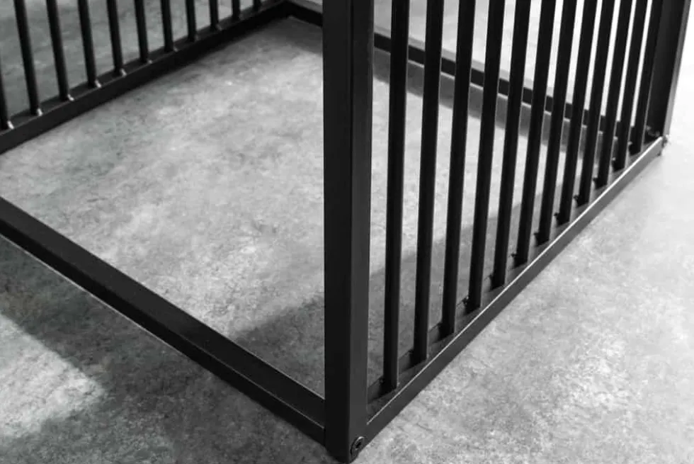 Design Beistelltisch ARCHITECTURE 40cm natur schwarz Wildeiche Metall