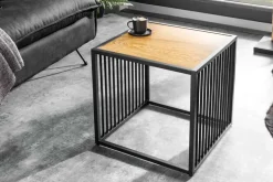 Design Beistelltisch ARCHITECTURE 40cm natur schwarz Wildeiche Metall
