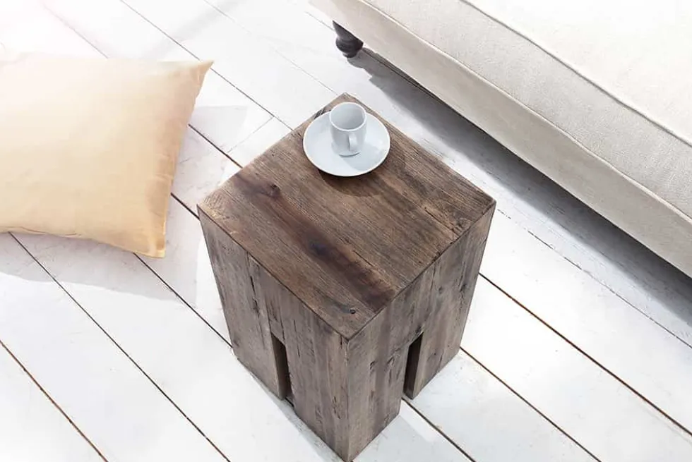 Design Beistelltisch CASTLE 45cm Treibholz Sitzhocker