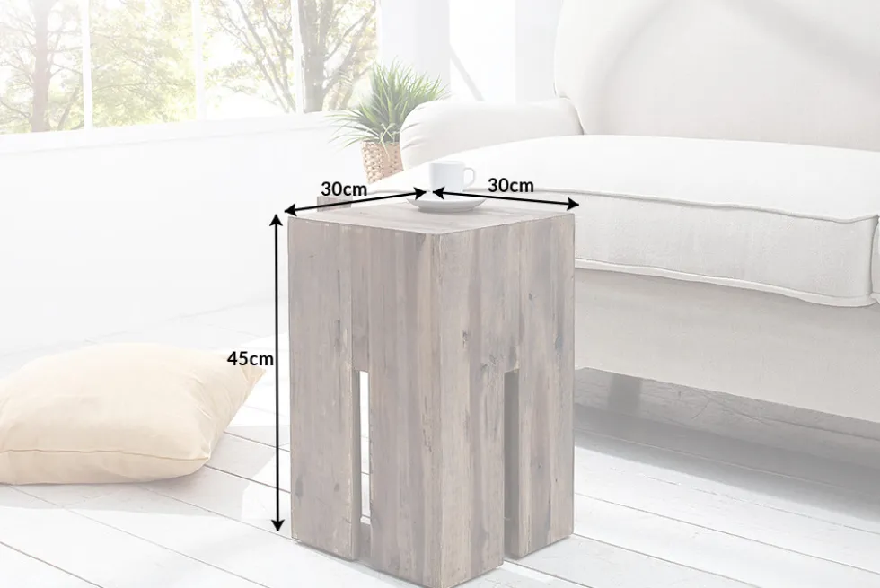 Design Beistelltisch CASTLE 45cm Treibholz Sitzhocker