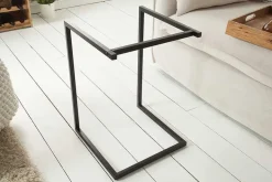 Design Beistelltisch CIANO 40cm Akazie Massivholz schwarz Tablett-Tisch