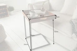 Design Beistelltisch CIANO 40cm Akazie Massivholz schwarz Tablett-Tisch