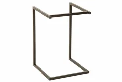 Design Beistelltisch CIANO 40cm Akazie Massivholz schwarz Tablett-Tisch