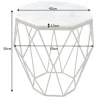 Design Beistelltisch DIAMOND 50cm weiß Marmor messing Metall