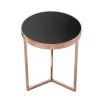 Design Beistelltisch Original ASTRO 50cm kupfer Metall schwarze Glasplatte Couchtisch rund