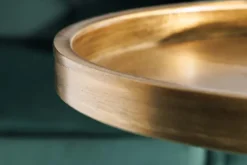 Design Beistelltisch TRAYFUL 60cm antik gold weißer Marmorfuß handmade rund