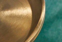 Design Beistelltisch TRAYFUL 60cm antik gold weißer Marmorfuß handmade rund