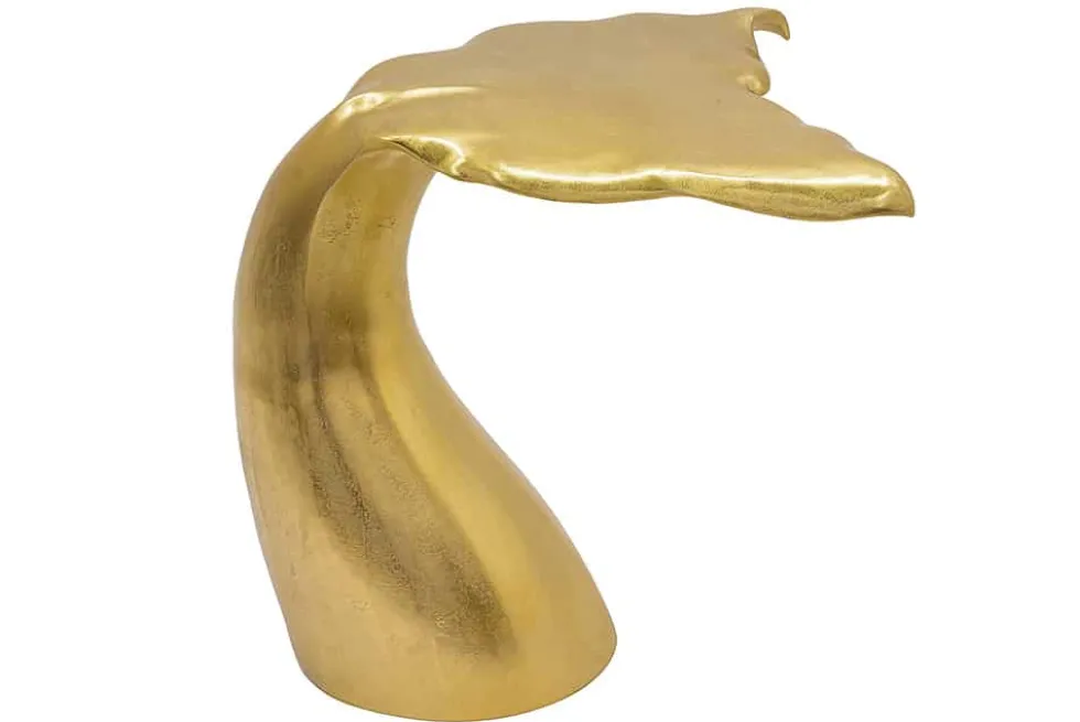 Design Beistelltisch WILDLIFE Walflosse 60cm gold Metall handmade