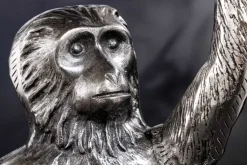 Design Beistelltisch WILDLIFE MONKEY 60cm silber Metall handmade