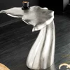 Design Beistelltisch WILDLIFE Walflosse 60cm silber Metall handmade