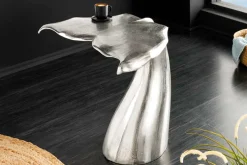Design Beistelltisch WILDLIFE Walflosse 60cm silber Metall handmade