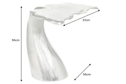 Design Beistelltisch WILDLIFE Walflosse 60cm silber Metall handmade