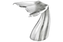 Design Beistelltisch WILDLIFE Walflosse 60cm silber Metall handmade