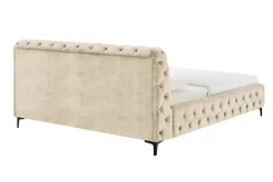 Design Bett MODERN BAROCK 180x200cm champagner Samt Chesterfield Doppelbett