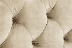 Design Bett MODERN BAROCK 180x200cm champagner Samt Chesterfield Doppelbett
