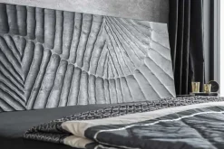 Design Bett SCORPION 180x200cm schwarz Mangoholz 3D Schnitzerei Massivholz Doppelbett