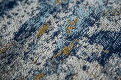 Design Bodenkissen XL ABSTRAKT 70cm blau beige abstraktes Muster Sitzpouf