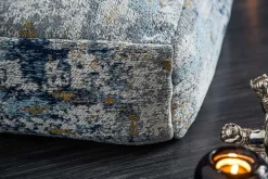 Design Bodenkissen XL ABSTRAKT 70cm blau beige abstraktes Muster Sitzpouf
