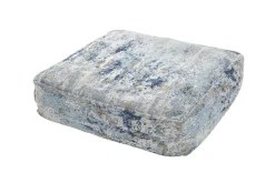 Design Bodenkissen XL ABSTRAKT 70cm blau beige abstraktes Muster Sitzpouf