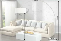 Design Bogenlampe EXTENSO 230cm weiß Stehlampe mit weißem Marmorfuß